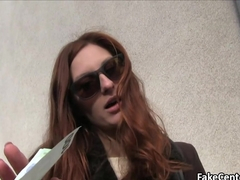 Redhead gal got facial outdoor