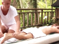 Tattoo twinks footjob and massage