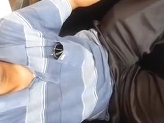 Lad in Shiny Satin panties caught in public by Mr Bulge Bulto