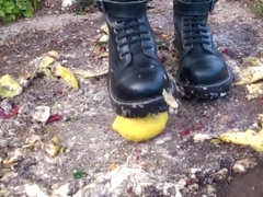 girl apples crush boots