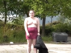 Fat amateur flashers outdoor exhibitionism and bbw public nudity of naughty