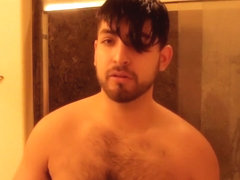 Don Stone Showering Butt Naked Wet Hairy Latino 1