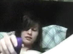 Sexy blonde masturbates in front of webcam using toys