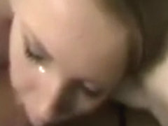 Blonde sucks black dick on webcam