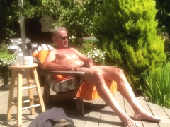 Sunbathing in the heat