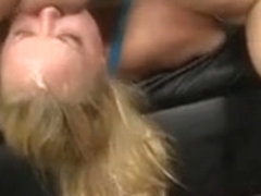 Busty And Pretty Blonde Face Fucked Very Hard On Sofa