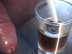 Sperm coffee cookie glass uncut cock foreskin masturbation