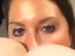 Cute brunette sucks and fucks big cock