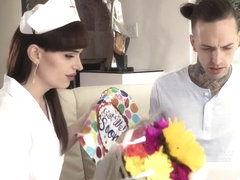 TS nurse Natalie have anal sex her man