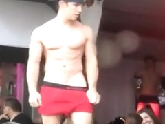 Hot guy dancing in red shorts