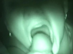 Hawt tub act in night vision non-professional oral-service