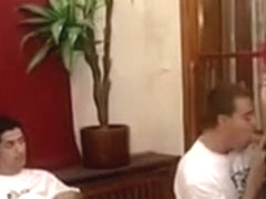 Sexy guy gets doublefucked bareback