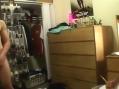 Posing college guy starts masturbating