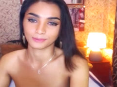 Hot Brunette Tranny Teasing her Viewers