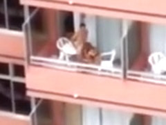 Hardcore sex on the balcony
