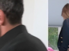 Honey Is Down On All Fours As Hunk Thrashes Her Fur Pie