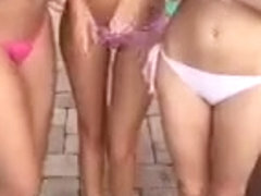 beautiful girls at the pool