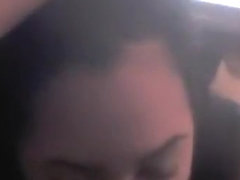 Hot brunette gives her bf an awesome pov blowjob on a nice beat
