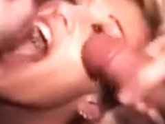 Slut Gets Cum All Over Her Sexy Face