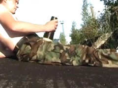 Playing on the roof with fleslight