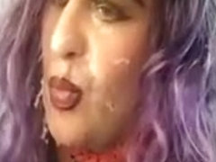 Kornelia crossdresser four own cum & self facial