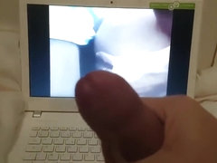 masturbation in front of an exciting gay interracial and cum on my keyboard