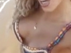 Anastasia giousef teasing at the beach 1