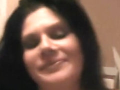 Fun at Home With Friends - Pretty Brunette Gives Her Friend a Great BJ