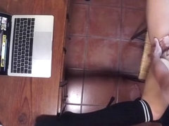 Cutie Masturbating To Porn(Hub) And Cummed On - Huge Load MILF Tits Handjob