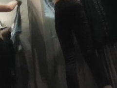 Spying on this sexy golden-haired hotty