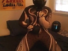 Pawing in my ski costume