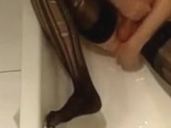 Hung girl Femboy Oils Jerks and Squirts