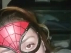 Spider Girl gives amazing blow job
