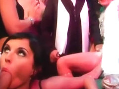 Bitches take dicks at casino party