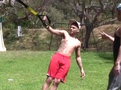 Gullible straight guy conned at gloryhole