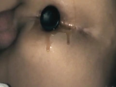 Straight boy uses butt plug