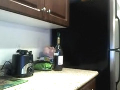 Cute dilettante hottie is home alone