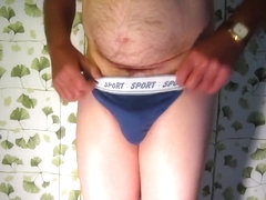 Grandpa David 67 from London talks while stripping to show his sexy pants