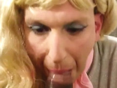 Sissy crossdresser Annette takes on two cocks 2of3