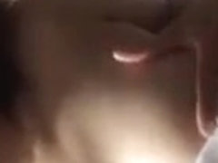 Teen is playing with her boobs