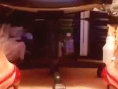 Slick strappy red high heels and skirt