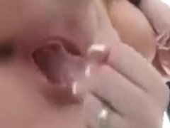 Pink pussy masturbation in close-up with dildo and vibrator