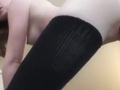 Mature stockings uses toy to masturbate