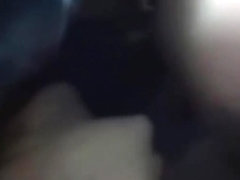 Shy brunette girlfriend sucking on my big fat cock at home