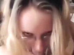 Blowjob and handjob from sexy blonde GF