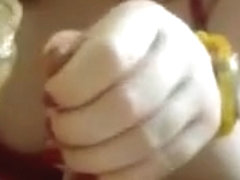 Brunette amateur handjob