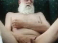 Silver daddy playing with his cock