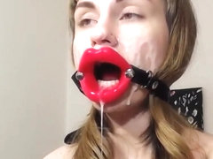 Deepthroat slut fucks her throat sloppy
