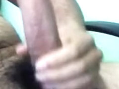 STROKING MY BIG HAIRY UNCUT DICK