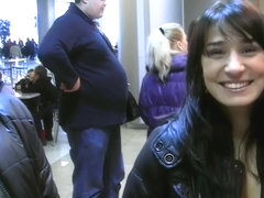 Genesis in after getting picked up, a hot girl gives head